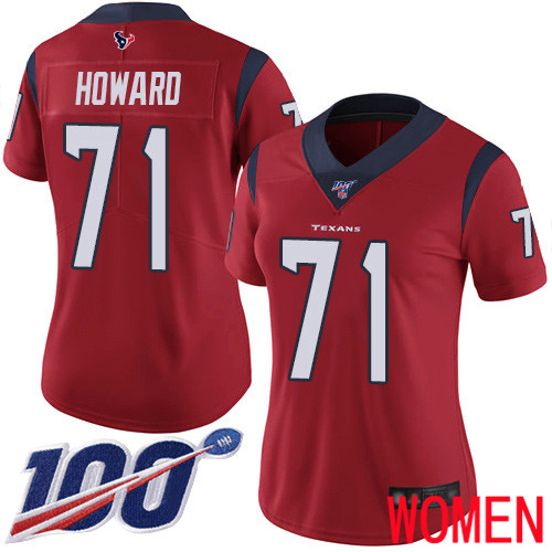 Houston Texans Limited Red Women Tytus Howard Alternate Jersey NFL Football #71 100th Season Vapor Untouchable